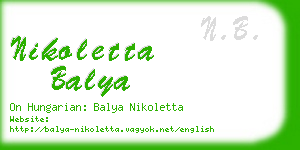 nikoletta balya business card